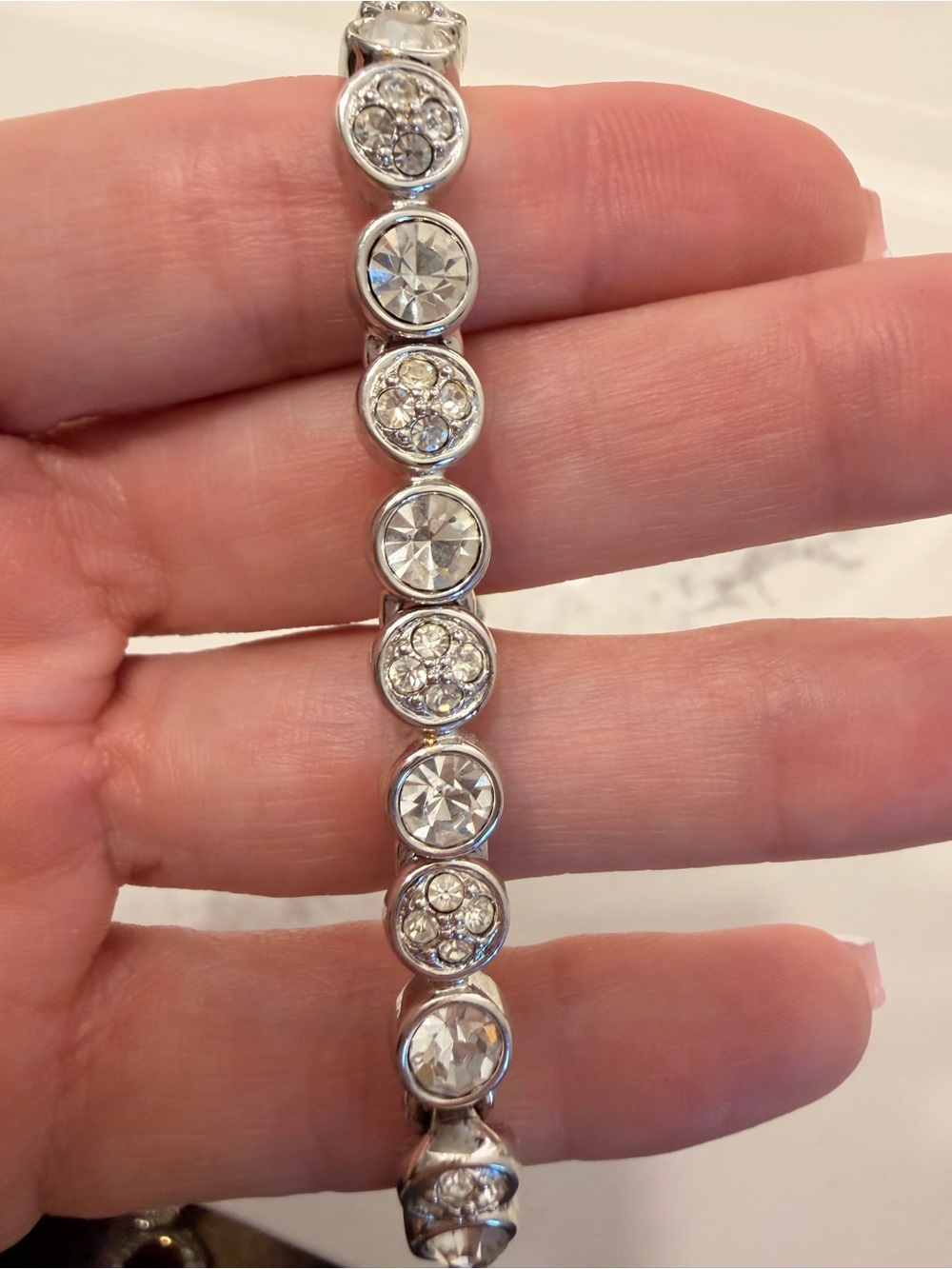 Authentic Vintage Swarovski Alternating Pave Vezel Tennis Bracelet
